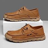 abordables sandales d&#039;extérieur-Baskets d&#039;extérieur pour hommes en cuir marron avec tige en mesh, semelle intérieure coussinée et semelle en caoutchouc durable pour le sport, la randonnée et les aventures actives en plein air
