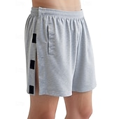 baratos Shorts de moletom-Homens calções atléticos Shorts rasgados Shorts de moletom Calção Shorts de verão Bolsos Cintura elástica Com Cordão Tecido Conforto Respirável Curto Ao ar livre Esportes Clássico Casual Preto Branco