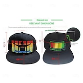 baratos Luzes decorativas-Boné snapback com LED ativado por som, chapéus com LED, boné de beisebol com exibição de mensagem, para festa de Natal e Halloween