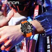 abordables Relojes digitales-Reloj electrónico de lujo Sanda 5104 para estudiantes, multifuncional, resistente al agua, deportivo, con cronómetro, a la moda.