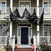 cheap Halloween Door Covers-Halloween Door Cover Front Door Curtain Decoration, Halloween Broomstick Bats Flying Jagged Bottom Display
