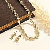 ieftine Seturi de Bijuterii-Seturi de bijuterii 2 Zirconiu Ștras 1 Colier Cercei Pentru femei Elegant Epocă Modă Draguț Extravagant Frunze Binecuvântat Neregulat Set de bijuterii Pentru Nuntă Petrecere Zi de Naștere