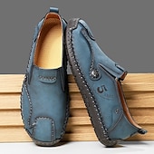 Χαμηλού Κόστους Ανδρικά Sneakers-Ανδρικά καφέ slip-on παπούτσια με ραφές σε αντίθεση, μαλακή εσωτερική σόλα και ανθεκτική σόλα από καουτσούκ για casual ρούχα γραφείου, καθημερινές μετακινήσεις και χαλάρωση το Σαββατοκύριακο.