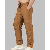 cheap Cargo Pants-Men&#039;s Cargo Pants Trousers Drawstring Elastic Waist Multi Pocket Plain Wearable Outdoor Daily Camping &amp; Hiking Fashion Classic Black Brown