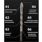 economico set di punte da trapano-trapano eccentrico a quattro lame seghettate, nuovo set di punte per trapano eccentrico a quattro taglienti, set di punte e maschi rivestiti in titanio ad alte prestazioni Quickpierce per