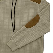 baratos hoodies básicos dos homens-Homens Moletons Waffle Moletom com capuz Preto Verde Cáqui Cinzento Com Capuz Bloco de cor Patchwork Trabalho Desportos e Ar livre Casual Básico Casual Treino Outono Inverno Roupa Moletons Moletons