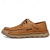 abordables sandales d&#039;extérieur-Baskets d&#039;extérieur pour hommes en cuir marron avec tige en mesh, semelle intérieure coussinée et semelle en caoutchouc durable pour le sport, la randonnée et les aventures actives en plein air