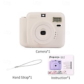 cheap Camera &amp; Photo-Lnstant Print Camera Kit with Mini Film Roll Built-in Flashlight Includes Felt Handbag and Album Perfect Gift for Women on Valentine&#039;s Day