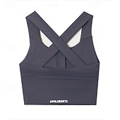 baratos Sutiãs esportivos &amp; coletes-Mulheres Sutiã de ioga Tanque Sutiã Pilates Roupa-Interior Suportes altos Respirável absorvente de suor Sem Fio Com almofadas Cor Sólida / Simples Esporte Roupas Esportivas Preto Azul Academia