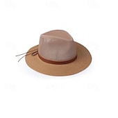 voordelige Feesthoeden-Zomerse cowboyhoed met grote rand, gebreid met net, platte rand, bescherming tegen de zon, opvouwbare herenhoed, strandhoed, casual