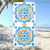 baratos Cobertores &amp; Mantas-toalha de praia macia e absorvente - design leve, de secagem rápida e sem areia para praia, piscina e viagens