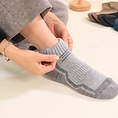 preiswerte Sport-Socken-1 Paar Herren Damen Merino Wollsocken Wandersocken Sportsocken Thermo Warm Atmungsaktiv Anti Blasen Dick Outdoor Quarter Crew Patchwork Merinowolle Schwarz Königsblau Braun für Ski/Snowboard