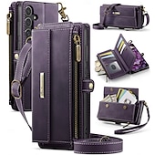 billige Samsung-etui-telefon Etui Til Samsung Galaxy S25 Ultra S24 S23 S22 S21 S20 Ultra Plus FE A53 A33 A23 A13 Lommebok-kortveske med nøkkelbånd Støtte Støtsikker TPU PU lær