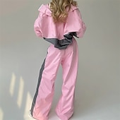 abordables Chándales-Mujer Tracksuit Sudadera Conjunto de Ropa Deportiva Bolsillo Bloque de color Trajes de Yoga Otoño Invierno Negro Rosa Gimnasio Rutina de ejercicio Deportes Mantiene abrigado Resistente al Viento Suave