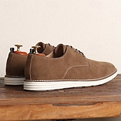billige Sneakers til herrer-Brune herresko i semsket skinn med oxford-detaljer, klassisk snøredesign og kontrastsøm, ideelle for forretningsmessig uformelt kontorarbeid og semi-formelle arrangementer.
