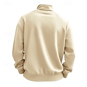 abordables Sudaderas Básicas_-Hombre Sudadera Sudadera con un cuarto de cremallera Albaricoque Negro Blanco Vino Rojo Media cremallera Plano Deporte Diario Festivos Poliéster Ropa de calle Básico Casual Primavera Otoño Ropa