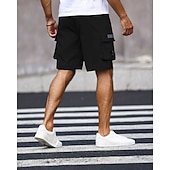 economico All&amp;#39;aperto-Per uomo Pantaloncini cargo Shorts Pantaloncini Estivi Coulisse Elastico in vita Multi-tasche Semplice Comodità Indossabile Lunghezza al ginocchio All&#039;aperto Sport Quotidiano Moda Casual Nero Verde