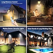 cheap Outdoor Wall Lights-100/200led Solar Street Light IP65 Waterproof Solar Outdoor Motion Sensor Lights Solar Wall Light with Remote for Garden Yard  1PC