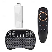 baratos Boxes de TV-Novo dongle mini tv stick h96 max rk3518 2025, caixa de tv inteligente android 14, 2gb, 16gb, 8gb, wifi6 bt, 4k hd, reprodutor de mídia com voz do Google, controle remoto por giroscópio, decodificador