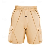 economico All&amp;#39;aperto-Per uomo Pantaloncini cargo Shorts Pantaloncini Estivi Coulisse Elastico in vita Multi-tasche Patchwork Comodità Indossabile Lunghezza al ginocchio All&#039;aperto Sport Quotidiano Moda Casual Nero Bianco