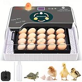cheap Animal Support &amp; Care-Intelligent Incubator Can Hold 12-18 Eggs LED Digital Temperature Display Automatic Egg Turn and Add Water for Eggs Duck Eggs Parrot Eggs Hatch Very Suitable for Gift Giving Family Farms.