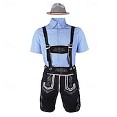 abordables Hombres-Oktoberfest Lederhosen Camisas Sombrero alpino bávaro Alemán alpino prados Hombre Fiesta Festival de Cerveza Paño de estilo tradicional