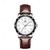 economico Orologi al quarzo-Elegante orologio da polso da uomo al quarzo con bracciale in acciaio inossidabile, resistente all&#039;acqua IPX7, con display luminoso per data e giorno, sportivo, versatile e alla moda.