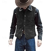 abordables Gilets-Homme Gilet en velours côtelé Gilet Extérieur Quotidien ancien Printemps Automne Avec Poches Boutons Nylon Confortable Uni Droit 1 bouton Col en V Coupe régulière Noir bleu marine Marron Vert Gilet