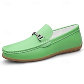 voordelige Casual loafers-Rode imitatieleren loafers voor heren, stijlvol instapmodel met comfortabele, zachte binnenzool, ideaal voor zakelijke, casual weekenden en reizen