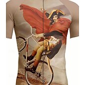 abordables Maillots pour hommes-Homme Maillot de cyclisme Manche Courte Cyclisme Maillot Top avec 3 poches arrière Résistant aux UV Séchage Rapide Fermeture Éclair Frontale Bandes réfléchissantes Kaki Des sports Vêtement Tenue