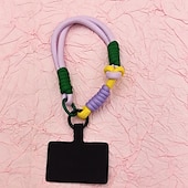baratos Cordões de telefone e pulseiras-Nova pulseira de pulso colorida bloqueada, capa curta anti-perda para celular, dopamina, cartão estético de alta qualidade para homens e mulheres, confortável e resistente