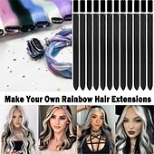 economico Clip nelle estensioni-Estensioni Sintetiche Riccio Capelli Sintetici 22 pollici Estensione capelli Clip-In 12 pezzi Morbido Regolabili Soffice Per donna