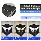 abordables Luces de paisaje-Luces solares para postes, resistentes al agua y duraderas, luces de suelo con 3 modos de iluminación, luz LED retro para pilar, encendido y apagado automático, iluminación para camino de jardín,
