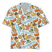 baratos Vestuário Gráfico-camisas havaianas Camisa Aloha Bávaro Munique Alemão Alpino Arte Gráfica para Homens Adulto Impressão 3D  para Carnaval Cerveja Oktoberfest Praia Férias Festa