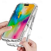 economico Cover per iPhone-telefono Custodia Per Apple AirTag iPhone 16 Pro Max Plus iPhone 15 14 Pro Max Plus iPhone 13 Pro Max Copertura Posteriore Trasparente Resistente agli urti TPU Acrilico PC