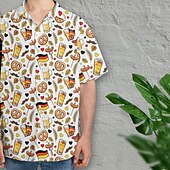 tanie Shirts-Hawaiian Shirts Aloha Shirt Bavarian Munich German Alpine Graphic for Men's Adults' 3D Print  for Carnival Oktoberfest Beer Beach Vacation Party