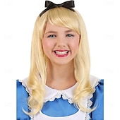 Alice in Wonderland Wig for Girls  Long Straight Blonde Wigs for Kids  Movie Character Cosplay Hair Wigs Halloween Wigs4