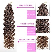 abordables Crocheter les cheveux-Extensions de cheveux synthétiques bouclés pré-bouclés de 18 pouces pour femmes noires - boucles gogo/boucles de plage/océan/eau/ondes profondes au crochet, 8 paquets de cheveux synthétiques sans