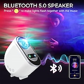お買い得  デコレーション＆ナイトライト-ギャラクシーオーロラプロジェクター 3 in 1 LED オーロラスタープロジェクター 6 ホワイトノイズ 星空ムーンライト Bluetoothスピーカー付き 大人 子供 ギフト 寝室 部屋 装飾
