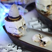 お買い得  ハロウィンの吊るし飾りとテーブルトップ装飾-ハロウィーンのスケルトン釣り船の香炉、お化け屋敷の樹脂製の不気味な頭蓋骨の装飾、ハロウィーンパーティーのディスプレイ用のホラー雰囲気の庭の装飾