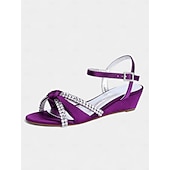baratos cocktail-sandálias femininas de cetim verde com salto anabela - sapatos sociais com nó de strass e tira no tornozelo para banquetes e coquetéis elegantes