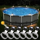 baratos Luzes Subaquáticas-10 peças de luzes solares para piscina rgb que mudam de cor, luzes solares para cerca, luzes noturnas para piscina, para festas de verão, piscina, jardim, iluminação e decoração