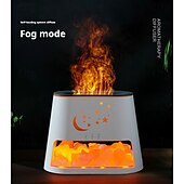 preiswerte Dekorative Lichter-1 Stück Aromatherapie-Maschine aus natürlichem Stein, Luftbefeuchter, buntes Flammen-Atmosphärenlicht mit ätherischem Ölzusatz, hohler Stern, Mond, Salzstein, dekoratives Licht, Fernbedienung, Timing,