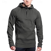 abordables sudaderas de lana-Hombre Sudadera Sudadera con capucha de lana Sudadera táctica con capucha Negro Verde Ejército Azul Marino Gris Oscuro Con Capucha Plano Cerrar Retazos Cremallera de un cuarto Deporte Casual Diario