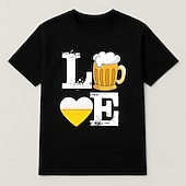 tanie Koszulki-Oktoberfest Jeleń Niedźwiedź Koszulkowy Koszulka Lederhosen Match bawarski Monachium Niemiecki Graficzny Na Dla par Męskie Damskie Dla dorosłych Karnawał Piwo Oktoberfest Tłoczenie na gorąco Impreza