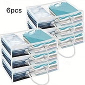 tanie Przechowywanie i organizacja-6-pak przezroczystych toreb do przechowywania ubrań z zamkiem błyskawicznym i wzmocnionymi uchwytami, organizer na swetry i koce do garderoby, odpowiedni do prześcieradeł, pościeli, ubrań, użytku w