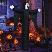 cheap Landscape Lights-1 Pc 3.6M Halloween Outdoor Inflatable Air Model LED Light Black Ghost Air Model Courtyard Garden Lawn Path Party Atmosphere Decoration Light