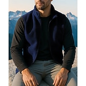 preiswerte Westen-Herren Wanderweste Ärmellos Weste Außen Thermowarm Atmungsaktiv Leicht Winter Reißverschluss Polyester Schwarz Armeegrün Rot Jagd Angeln Klettern