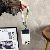 baratos Cordões de telefone e pulseiras-Nova pulseira de pulso colorida bloqueada, capa curta anti-perda para celular, dopamina, cartão estético de alta qualidade para homens e mulheres, confortável e resistente