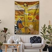 رخيصةأون سجادة دينية-فن الجدارية العصور الوسطى زينة جدارية عصور وسطى زخرفة جداريات كبيرة تصوير خلفية بطانية ستارة زينة غرفة النوم المعيشة